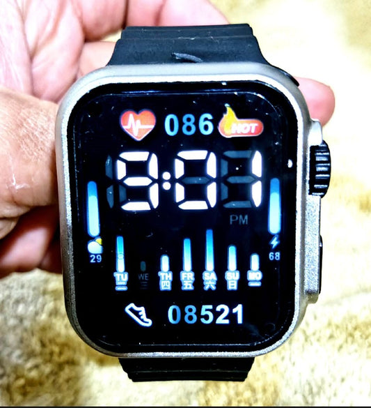 Black Stylish LED Digital Watch – Cell Operated Wrist Watch with Bright Display
