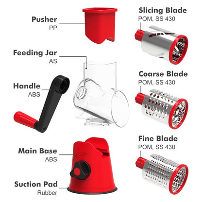 TableTop Drum Grater – Manual Vegetable Cutter