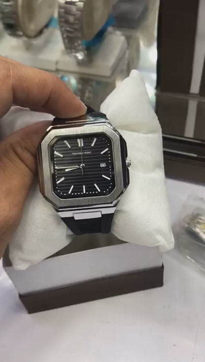 Universal Point UP 1988 – Square Dial Leather Strap Watch |